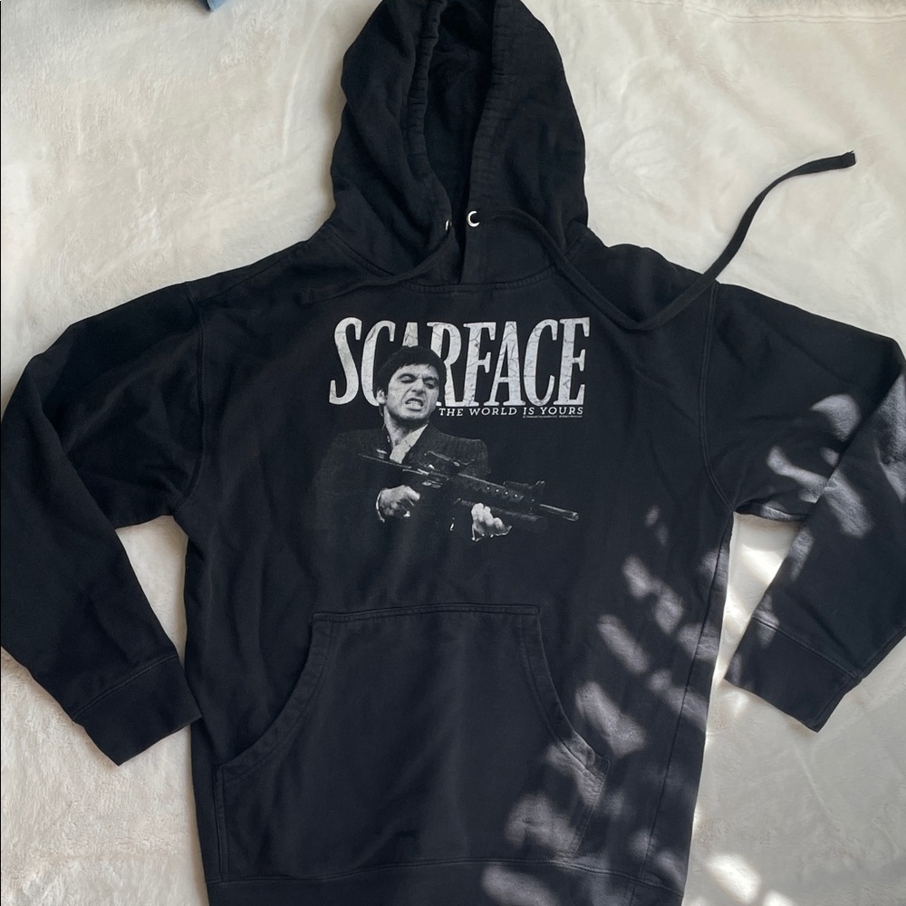 Scarface Graphic Black Hoodie - Men's Pullover